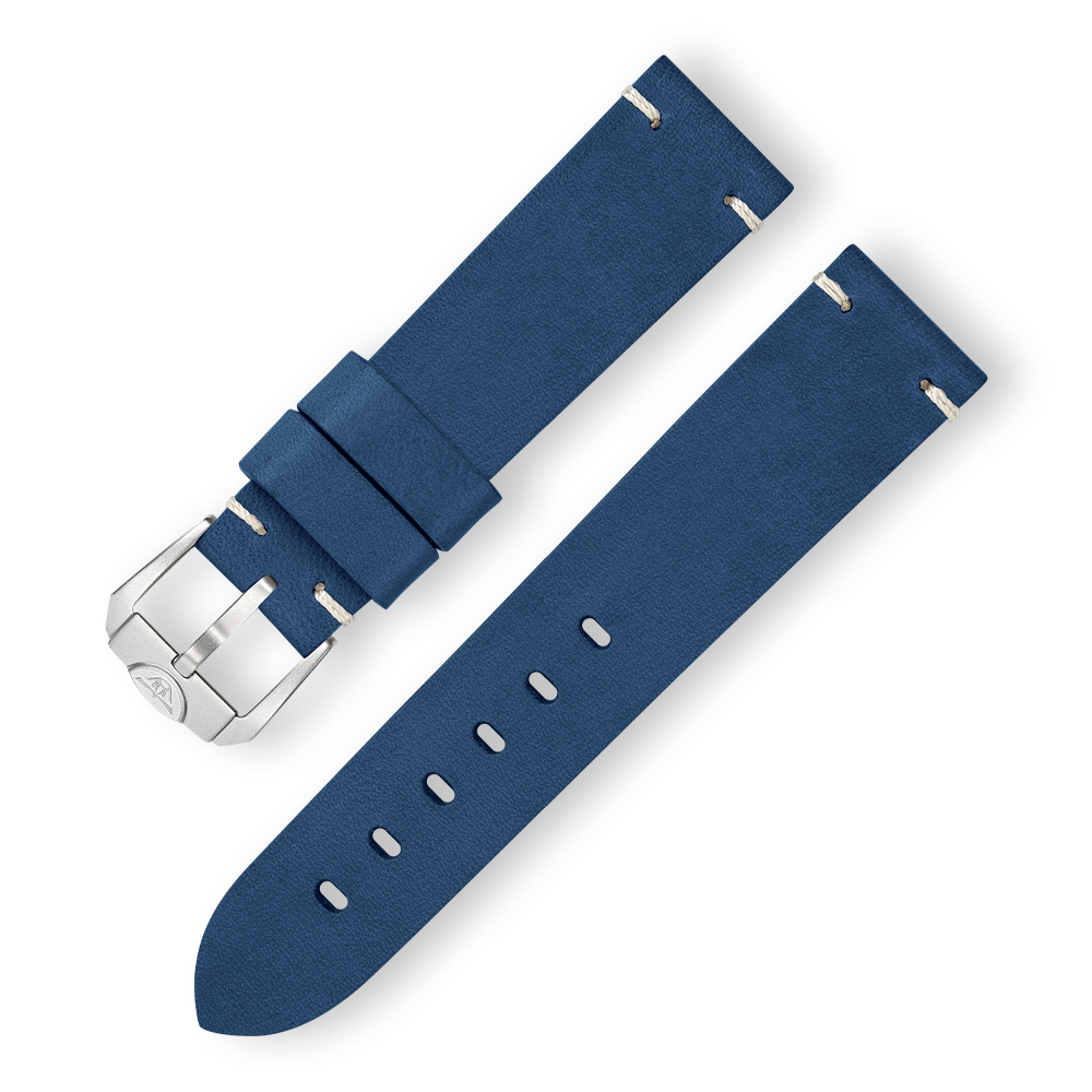 Squale Handmade Navy Blue Leather Strap 20, Squale ref CINCUOBLUE, product image 1