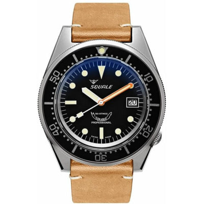 Squale 1521 Classic Black Sand Blasted Strap, Squale ref 1521BKBL.PC, product image 1