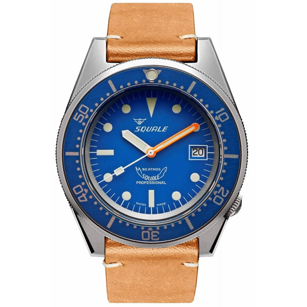 Squale 1521 Classic Blue Sand Blasted Strap, Squale ref 1521BLUEBL.PC, product image 1