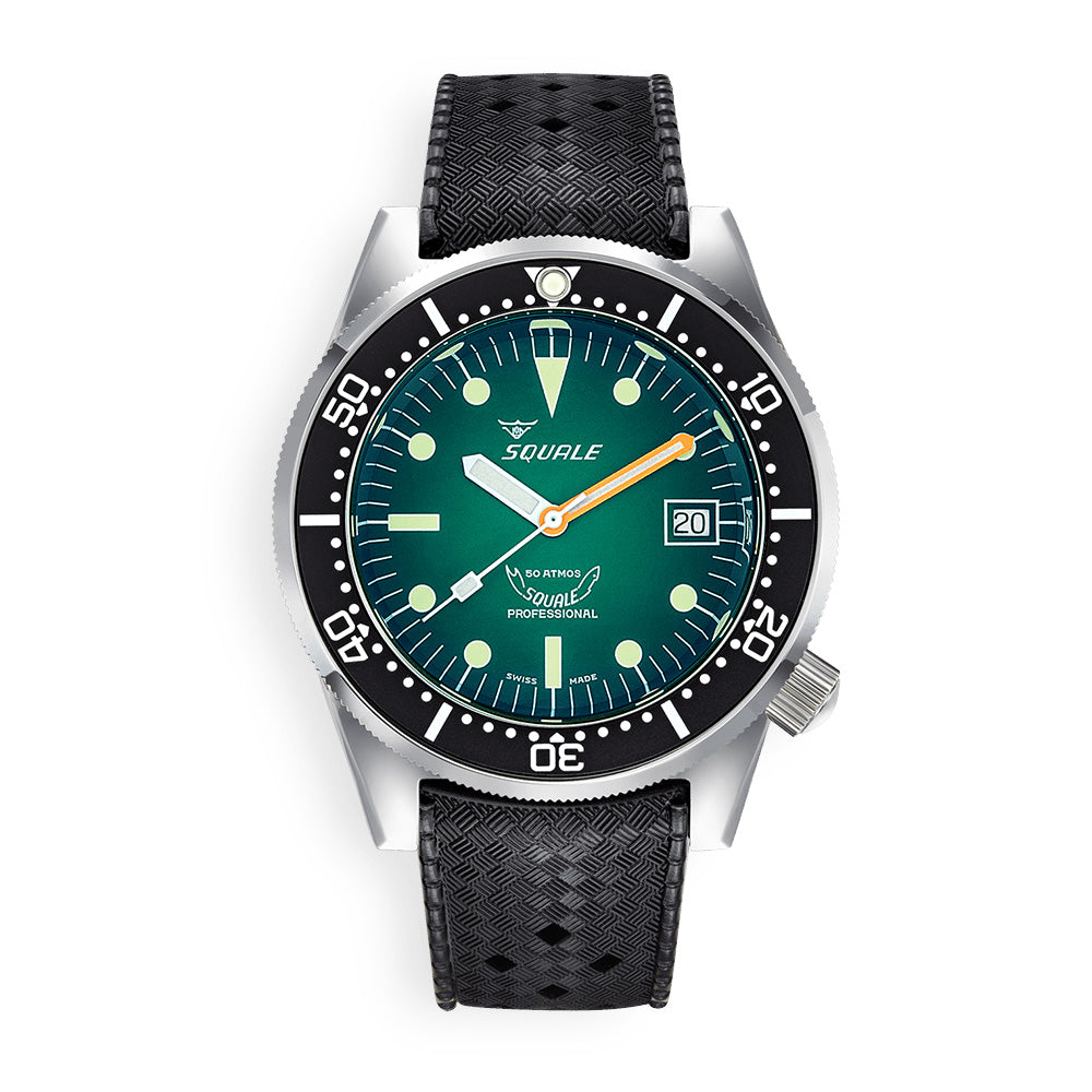 Squale 1521 500m Green Ray Rubber, Squale ref 1521PROFGR.HT, product image 1