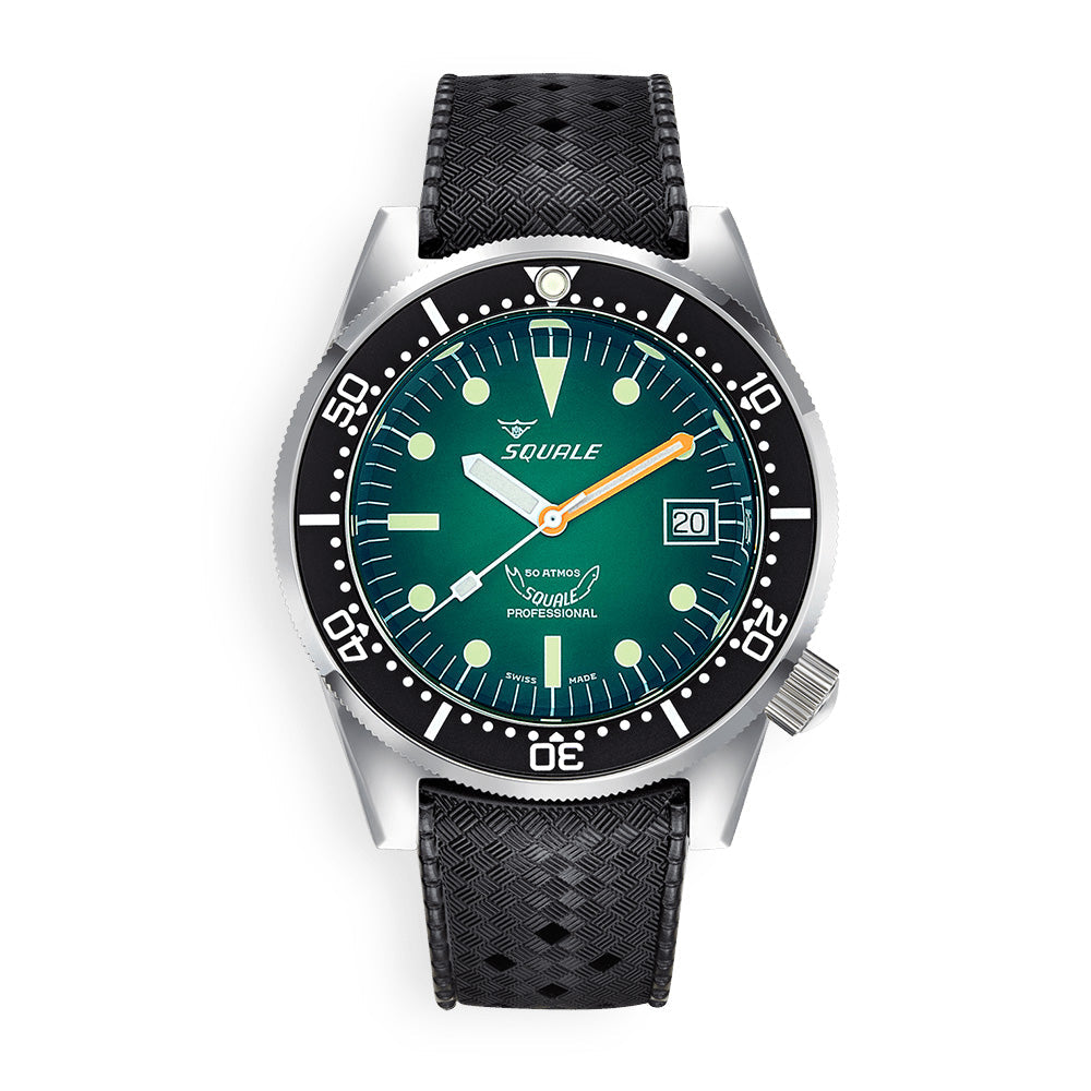 Squale 1521 500m Green Ray Rubber, Squale ref 1521PROFGR.HT, product image 1
