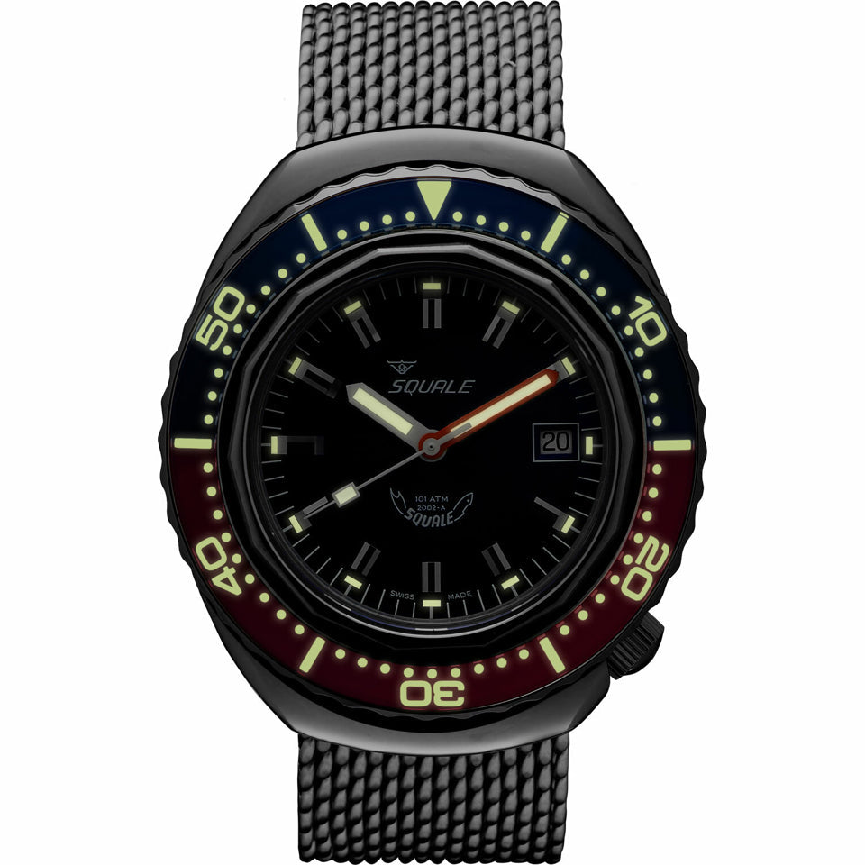 Squale 2002 Blue Red Sapphire Bezel, Squale ref 2002.SS.BLR.BL.ME22, product image 2