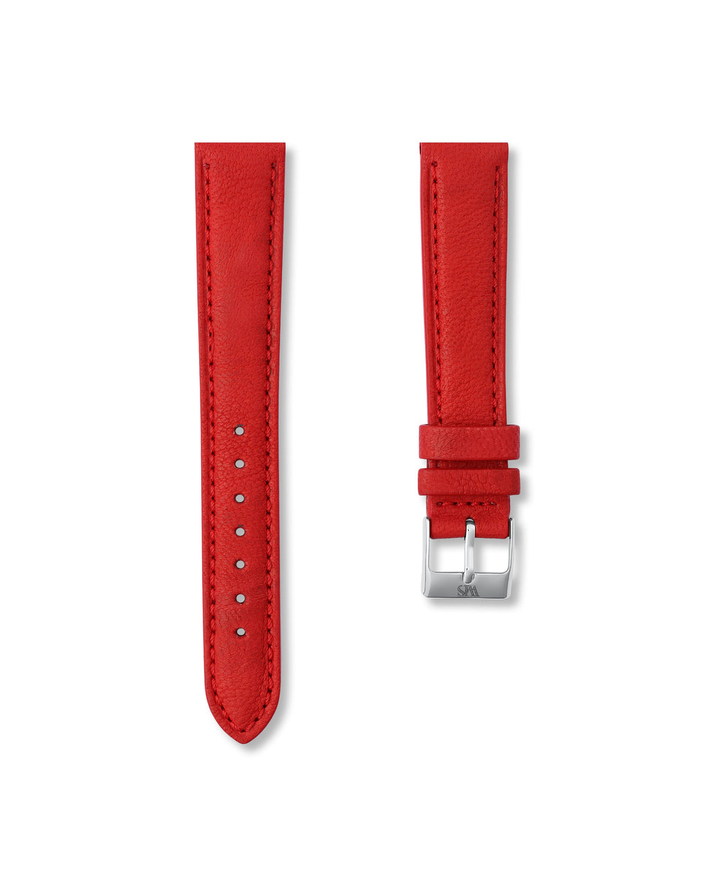 Strawberry Red Italian Calf Leather Watch Strap 19mm