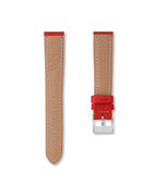 Strawberry Red Italian Calf Leather Watch Strap 18mm