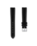 Tuxedo Black Suede Leather Watch Strap 19mm