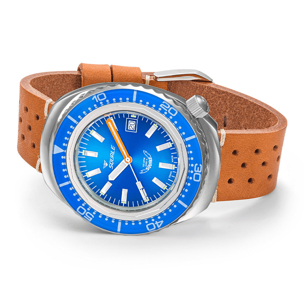 Squale 2002 Blue Sapphire Bezel Brown Leather, Squale ref 2002.SS.BL.BL.PTC, product image 3