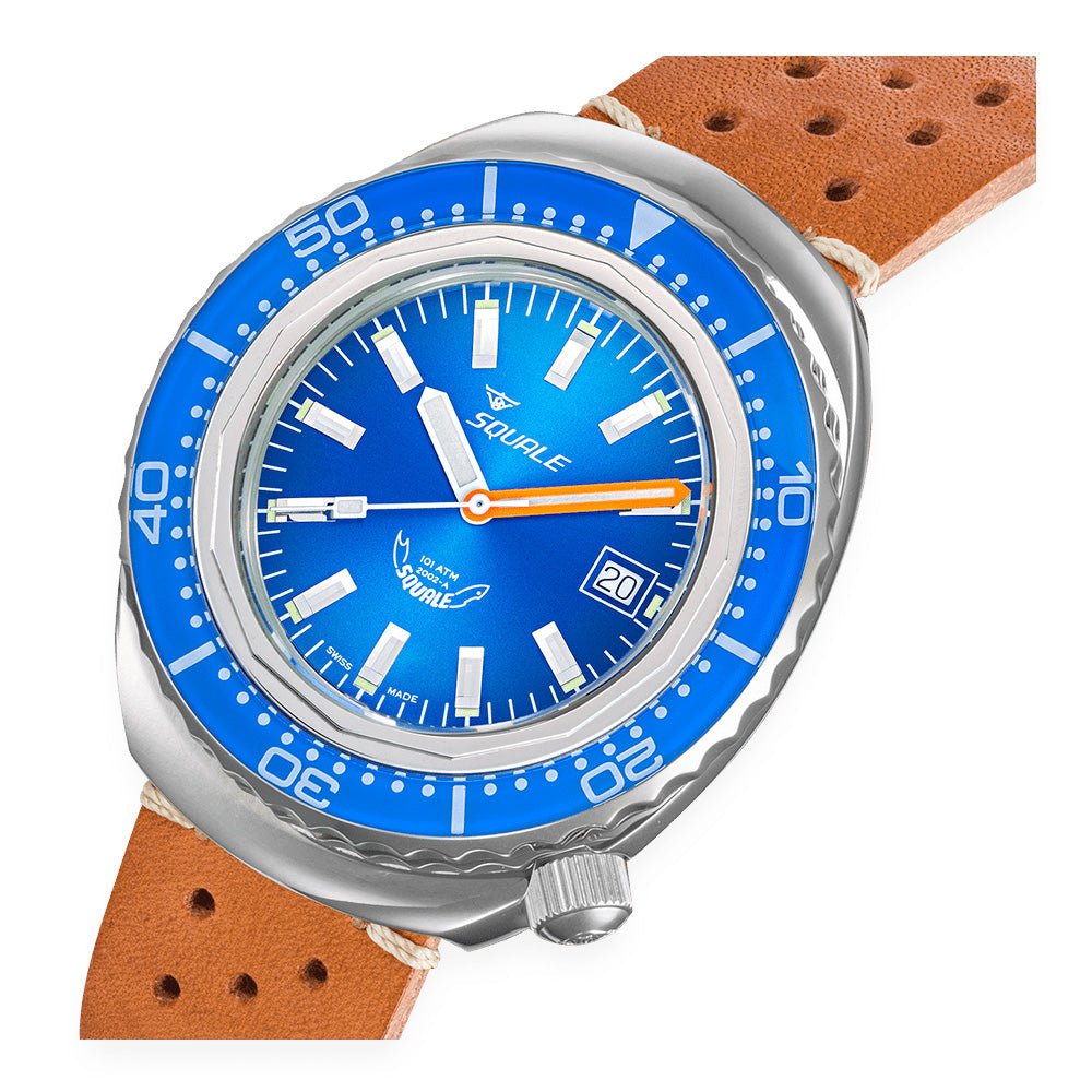 Squale 2002 Blue Sapphire Bezel Brown Leather, Squale ref 2002.SS.BL.BL.PTC, product image 2