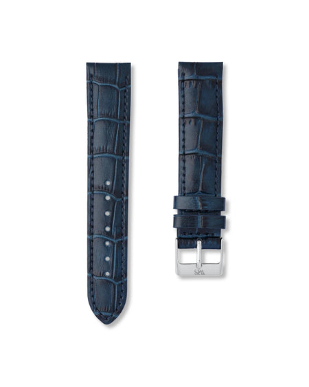Midnight Blue Alligator Leather Watch Strap 20mm