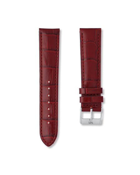 Cherry Red Alligator Leather Watch Strap 20mm