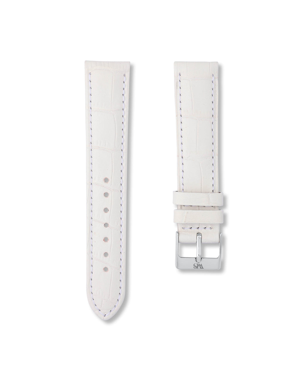 Ivory White Alligator Leather Watch Strap 20mm