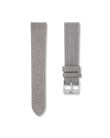 Slate Grey Suede Leather Watch Strap 21mm