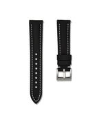 Tuxedo Black White Stitched Sailcloth Strap 19mm