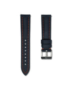 Midnight Blue Orange Stitched Sailcloth Strap 20mm
