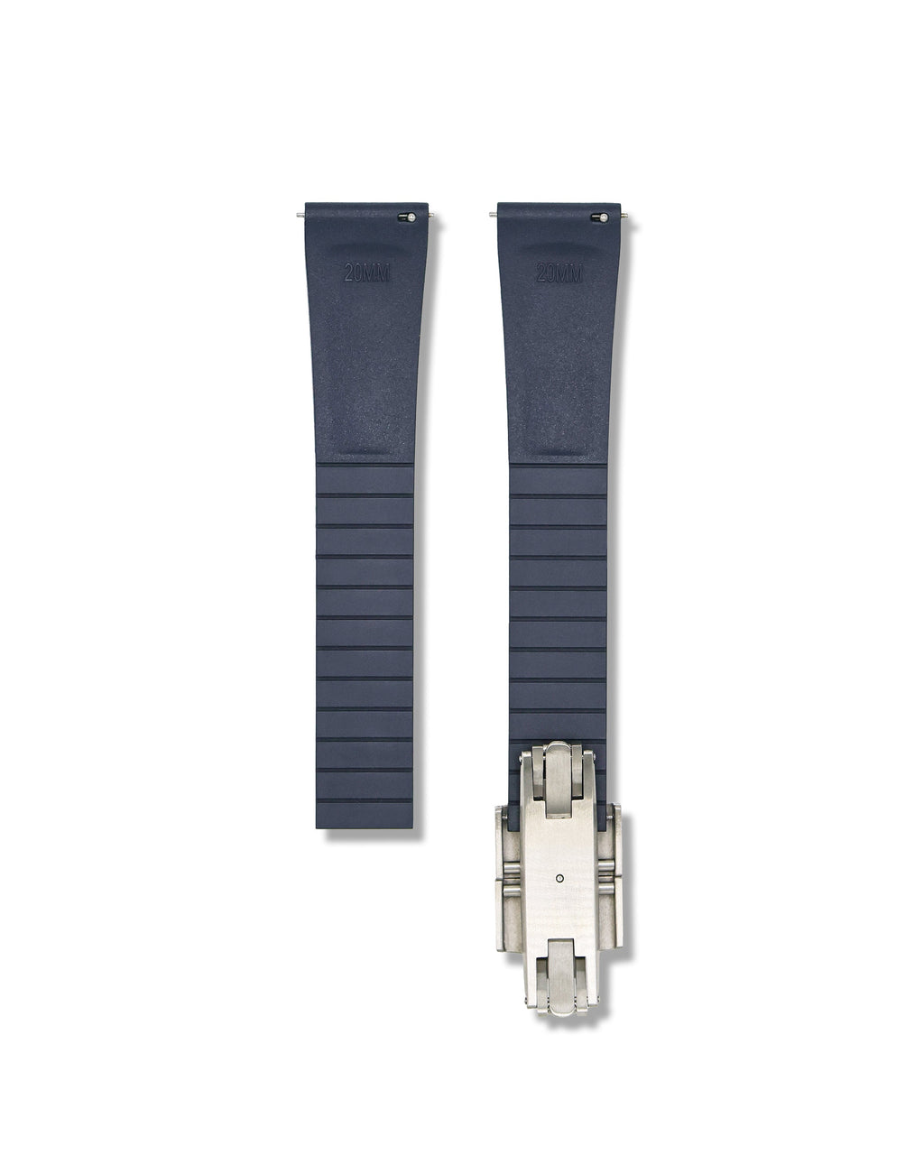 Patterned Blue Deployant Clasp Quick Release Rubber Strap 21mm