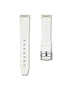 Polar White with Red Stripe Curved Rubber Strap 20mm