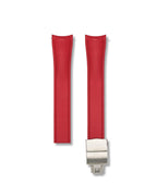 Scarlet Red Deployant Clasp Quick Release Rubber Strap 20mm