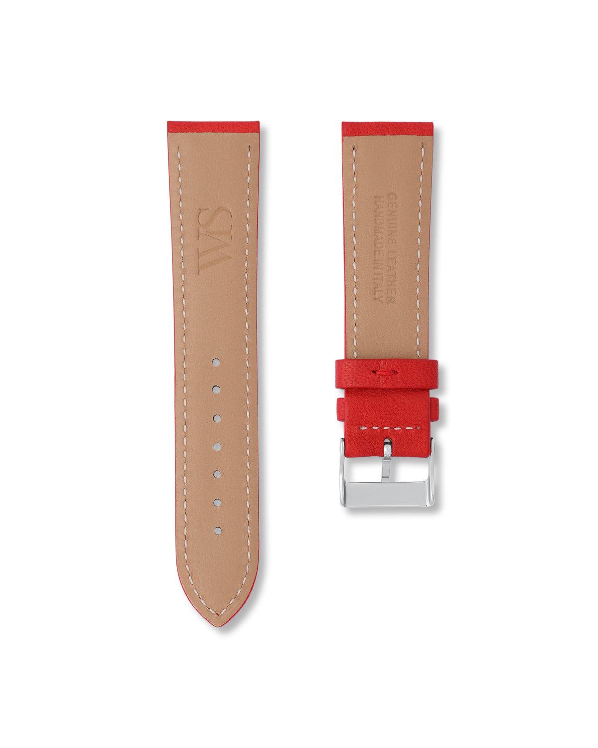 Strawberry Red Italian Calf Leather Watch Strap 23mm