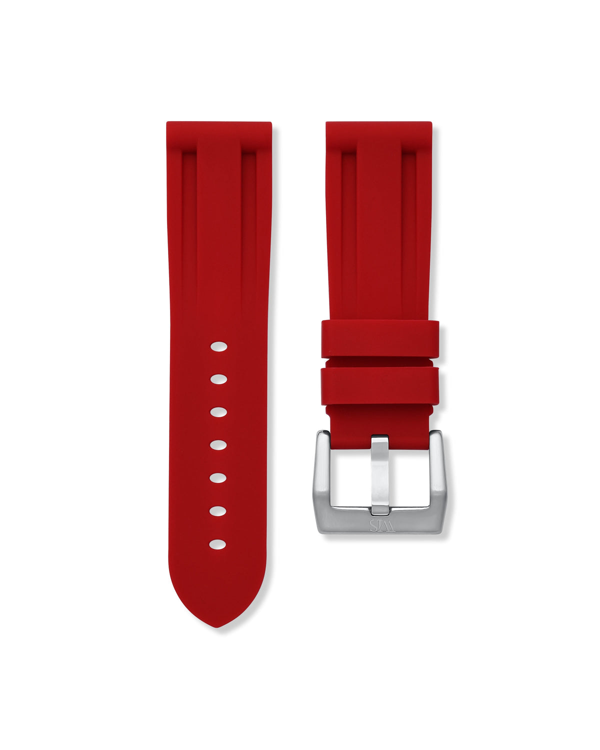 Salmon Red Rubber Strap 22mm