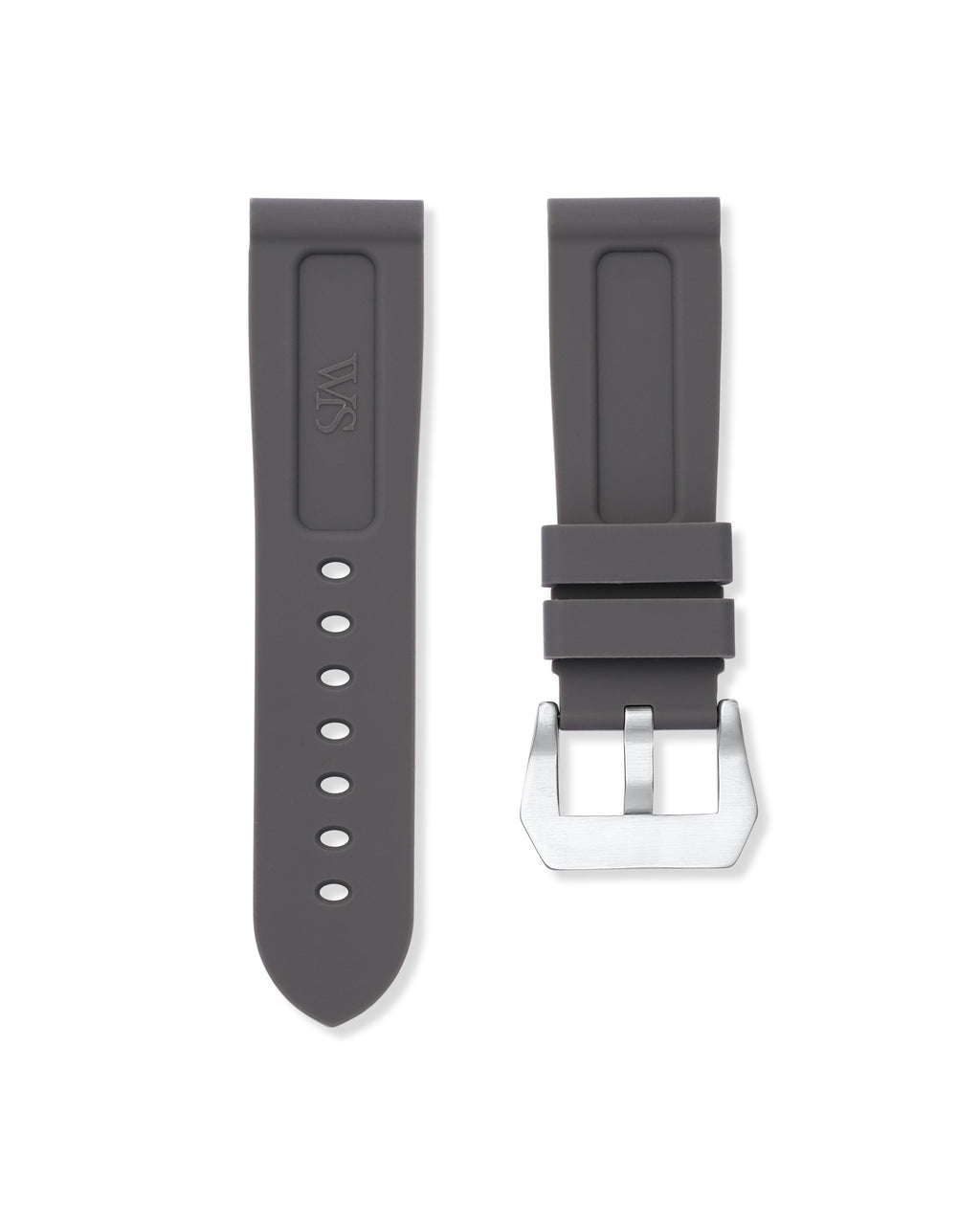 Charcoal Grey Rubber Strap 24mm