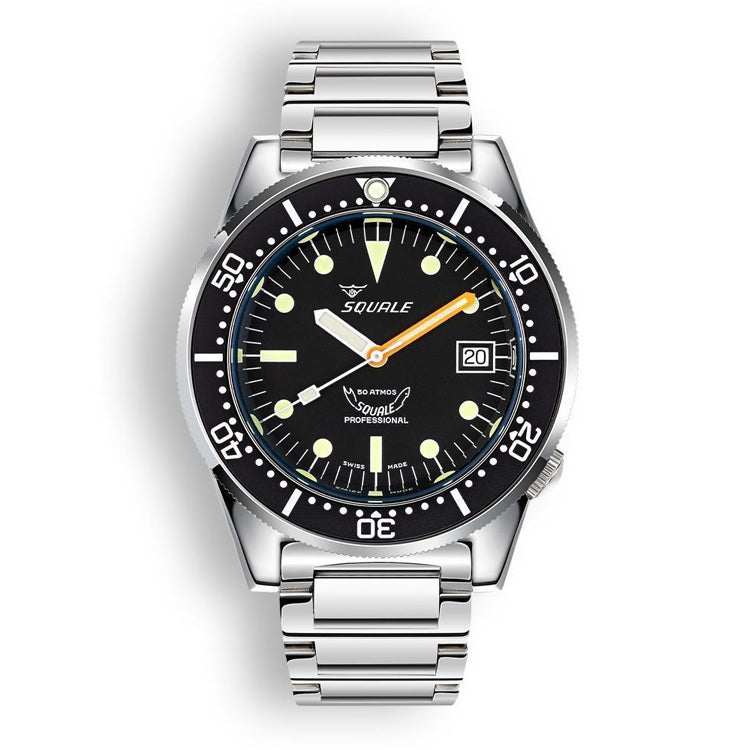 Squale 1521 Classic Steel Black Bracelet, Squale ref 1521CL.SQ20L, product image 1