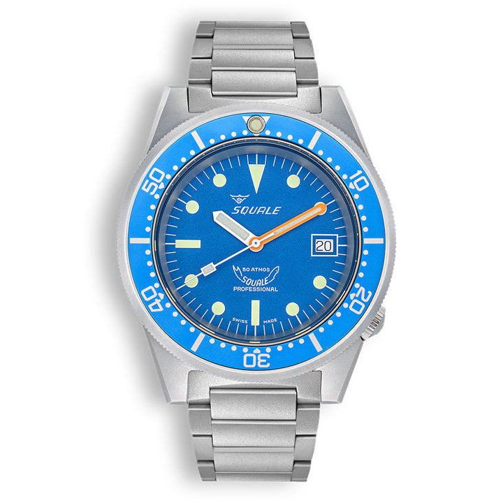 Squale 1521 Blue Blasted Bracelet, Squale ref 1521BLUEBL.SQ20S, product image 1