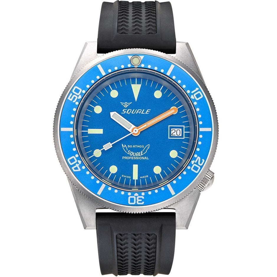 Squale 1521 Blue Blasted Strap, Squale ref 1521BLUEBL.VO, product image 1