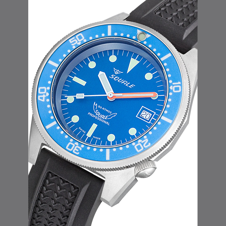 Squale 1521 Blue Blasted Strap, Squale ref 1521BLUEBL.VO, product image 4