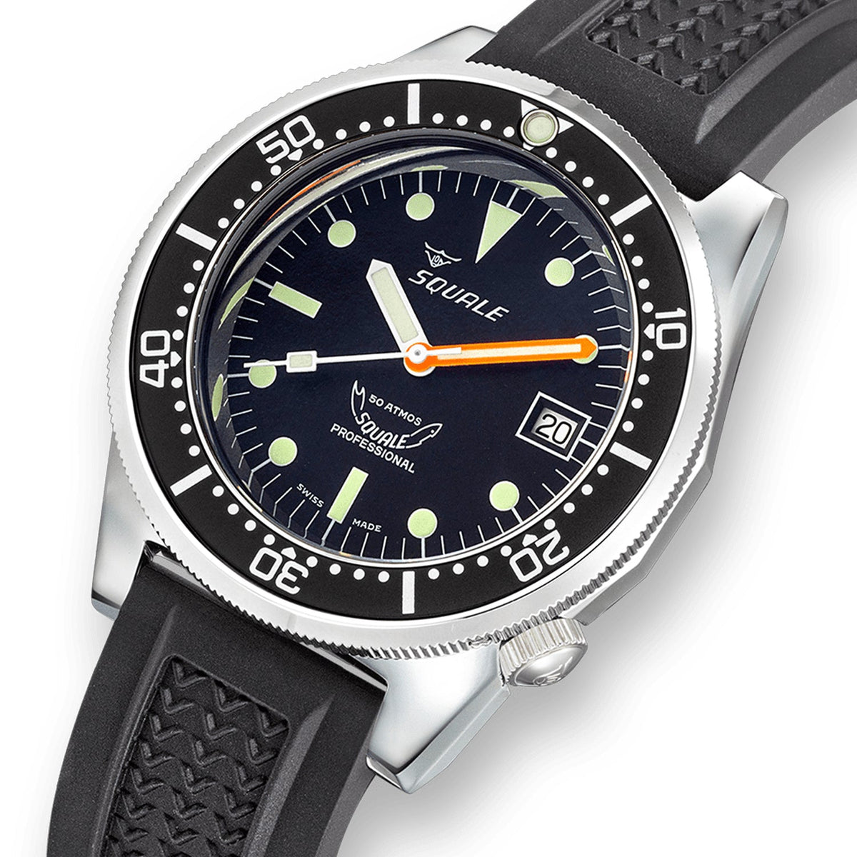 Squale 1521 Classic Steel Black Strap, Squale ref 1521CL.VO, product image 4
