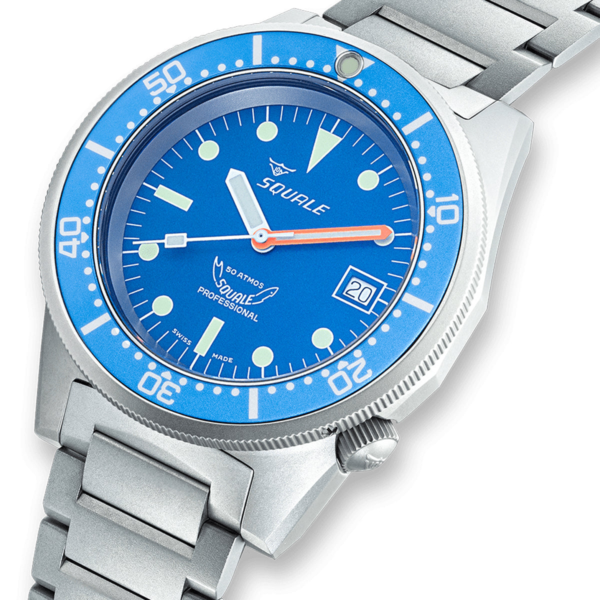 Squale 1521 Blue Blasted Bracelet, Squale ref 1521BLUEBL.SQ20S, product image 4