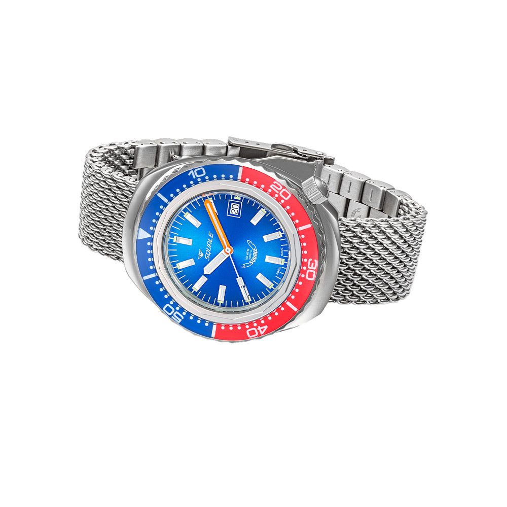 Squale 2002 Blue Red Sapphire Bezel, Squale ref 2002.SS.BLR.BL.ME22, product image 4