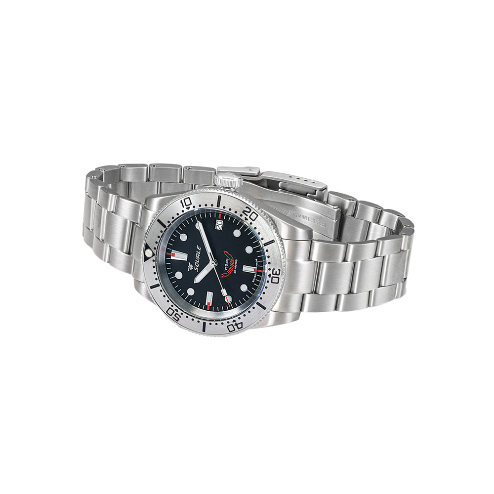 Squale 1545 Steel Black Bracelet, Squale ref 1545SSBK.AC, product image 3