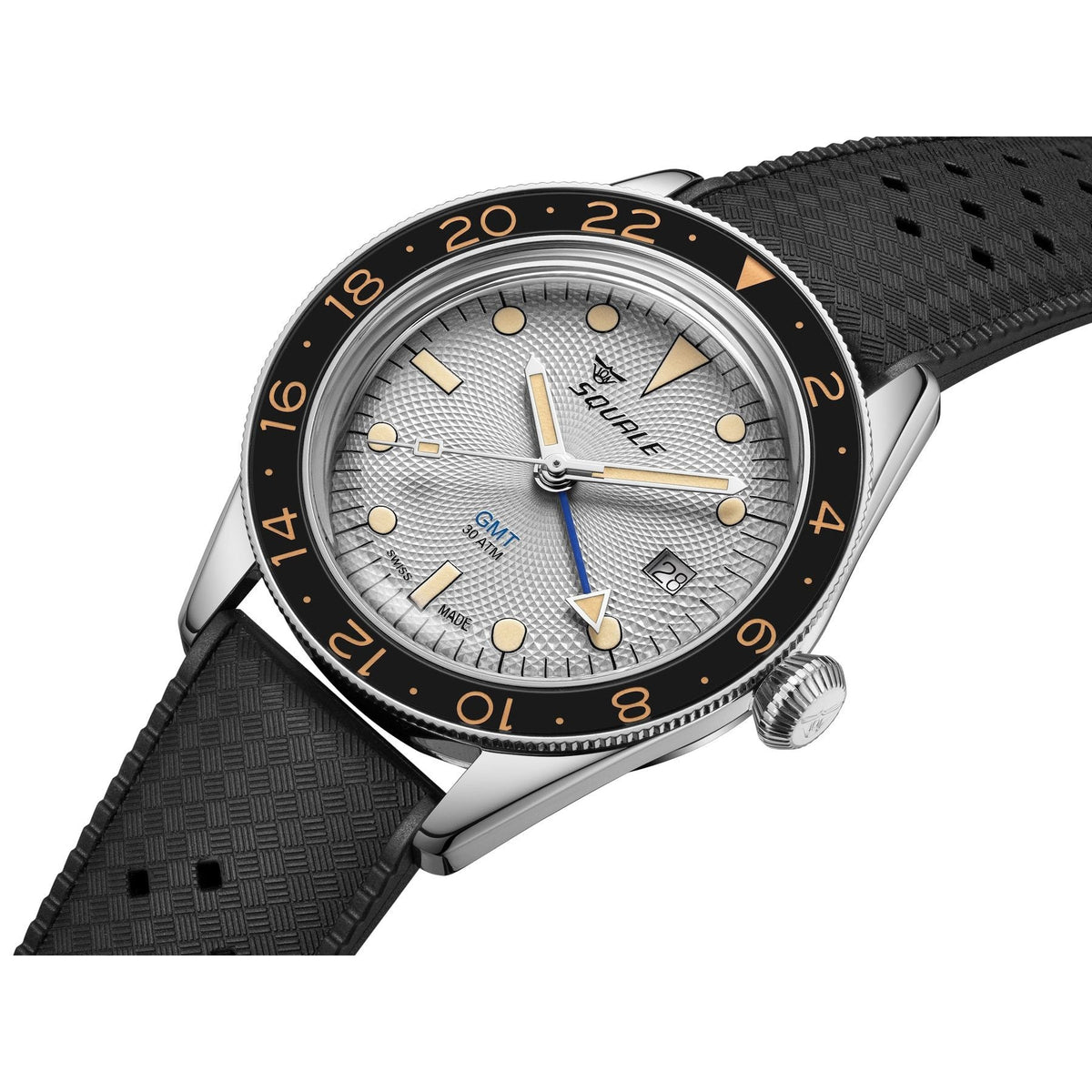 Squale SUB-39 GMT Sharkbelly Grey Guilloche US Exclusive, Squale ref SUB-39ERG.HT, product image 2