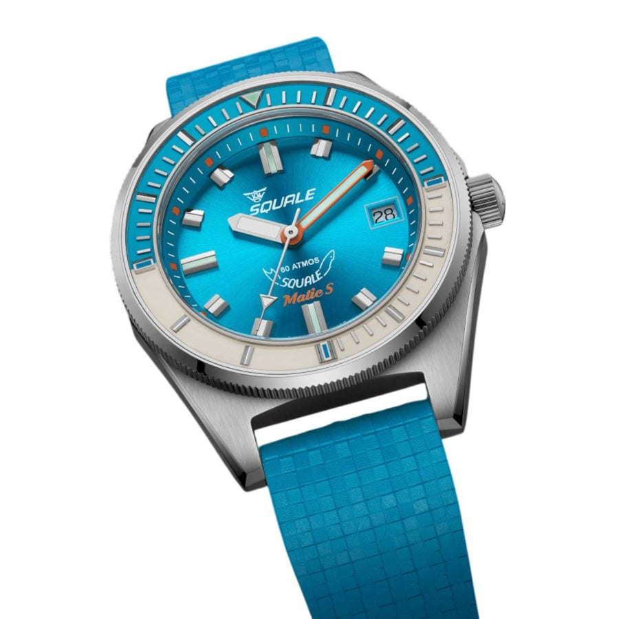 Squale Matic S Light Blue Rubber, Squale ref MATICLBWLB.MRLB, product image 3