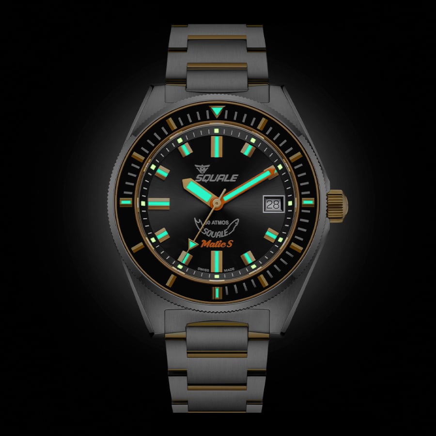 Squale Matic S Two Tone Bracelet, Squale ref MATICGBKBK.SSBI, product image 5
