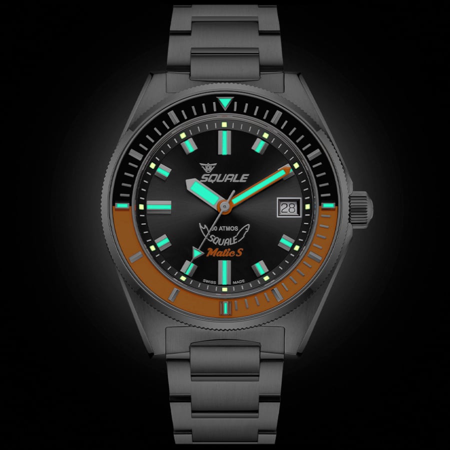 Squale Matic S Orange Bracelet, Squale ref MATICBKOBK.SSBX, product image 5