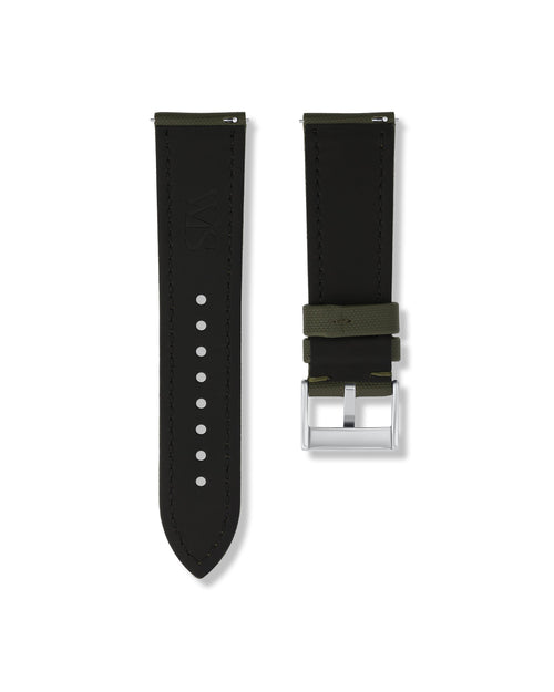 Army Green Sailcloth Strap 24mm