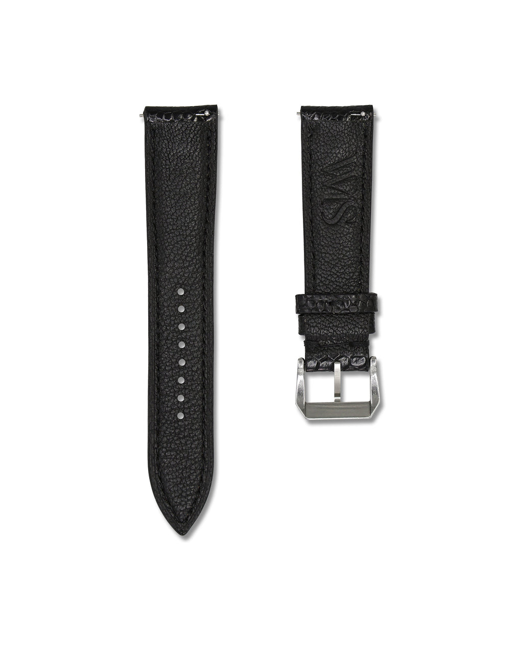 Black Bespoke Ostrich Shin Leather Watch Strap 22mm