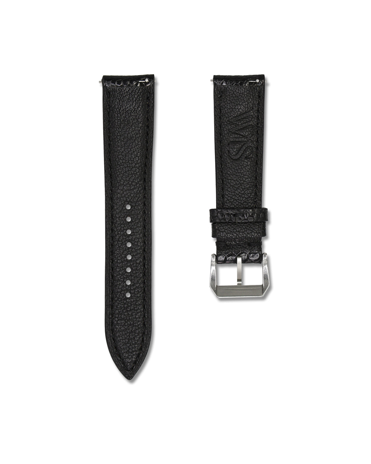Black Bespoke Ostrich Shin Leather Watch Strap 24mm