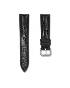 Black Bespoke Ostrich Shin Leather Watch Strap 24mm