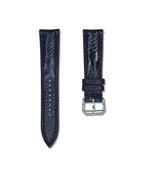 Midnight Blue Bespoke Ostrich Shin Leather Watch Strap 22mm