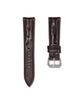 Chocolate Burgundy Brown Bespoke Ostrich Shin Leather Watch Strap 22mm