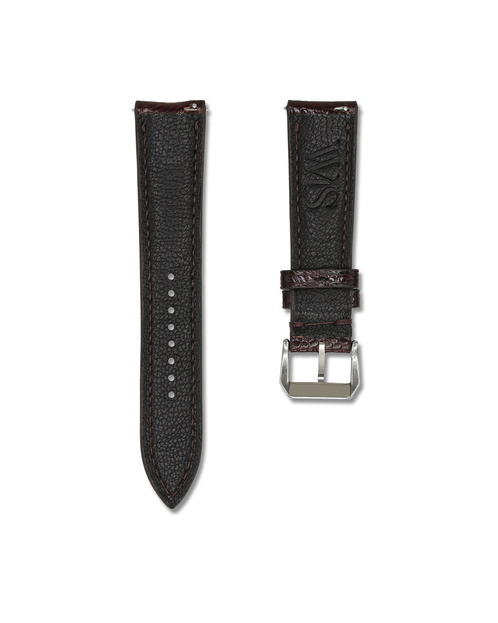 Chocolate Burgundy Brown Bespoke Ostrich Shin Leather Watch Strap 24mm
