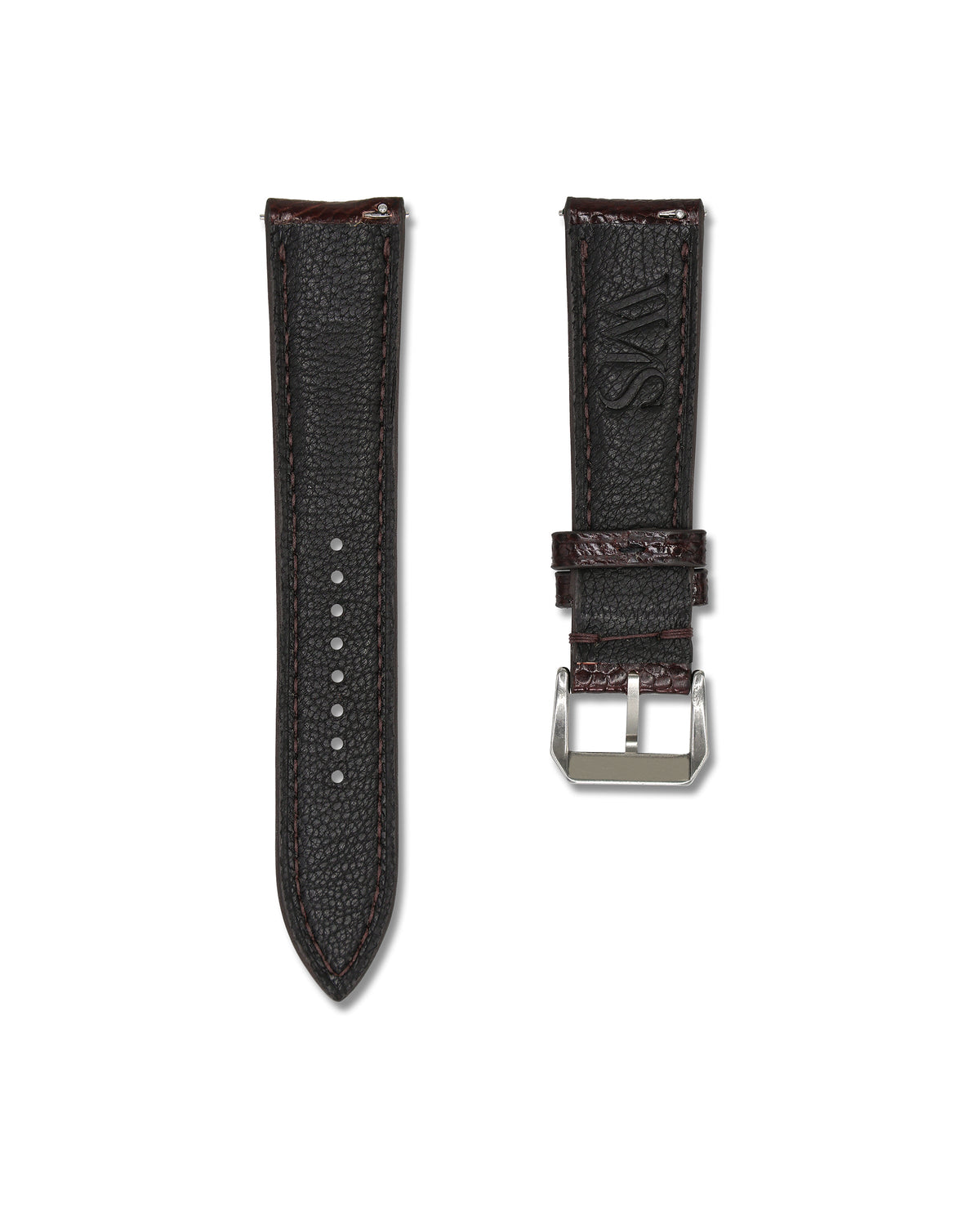 Chocolate Burgundy Brown Bespoke Ostrich Shin Leather Watch Strap 20mm