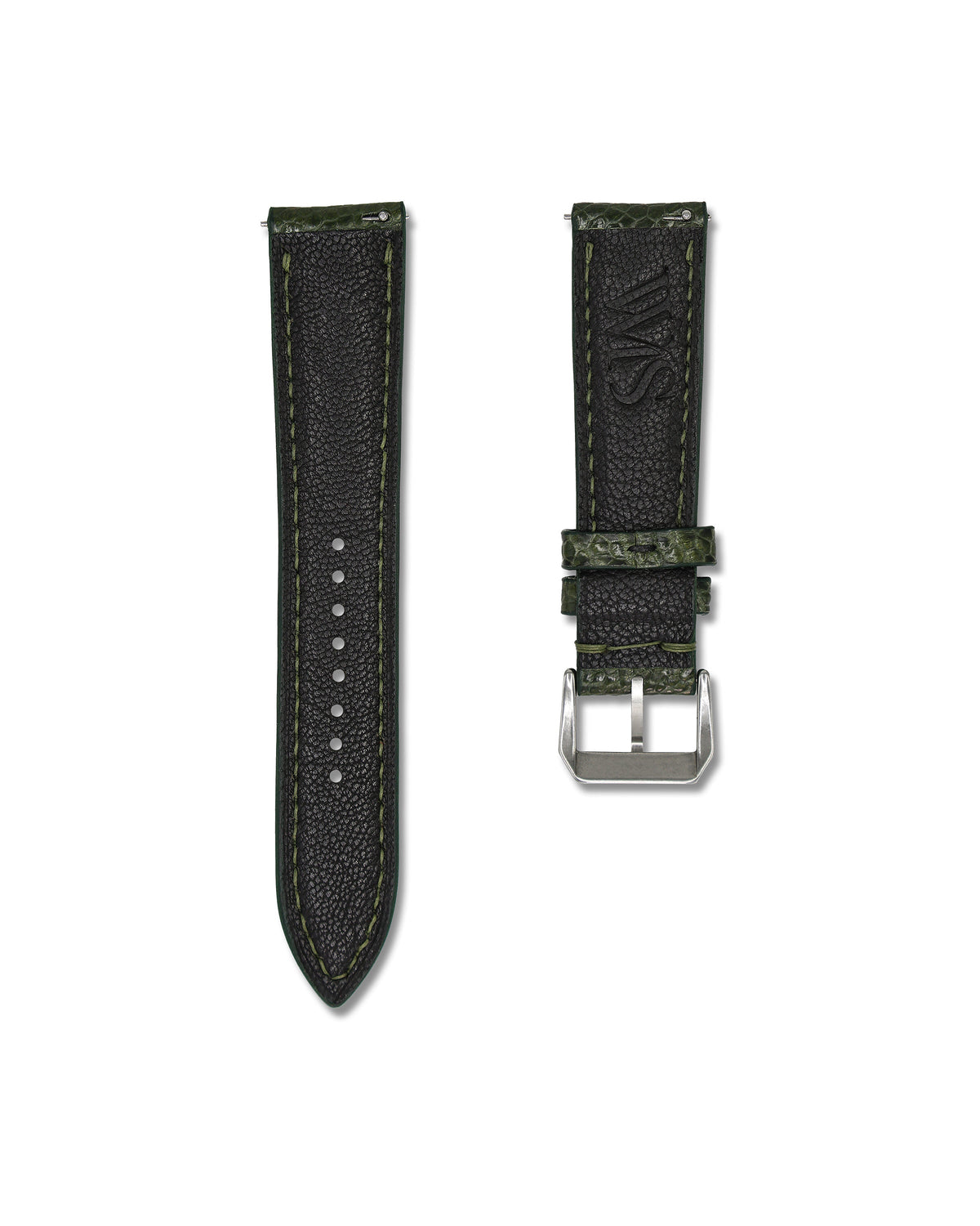 Emerald Green Bespoke Ostrich Shin Leather Watch Strap 24mm
