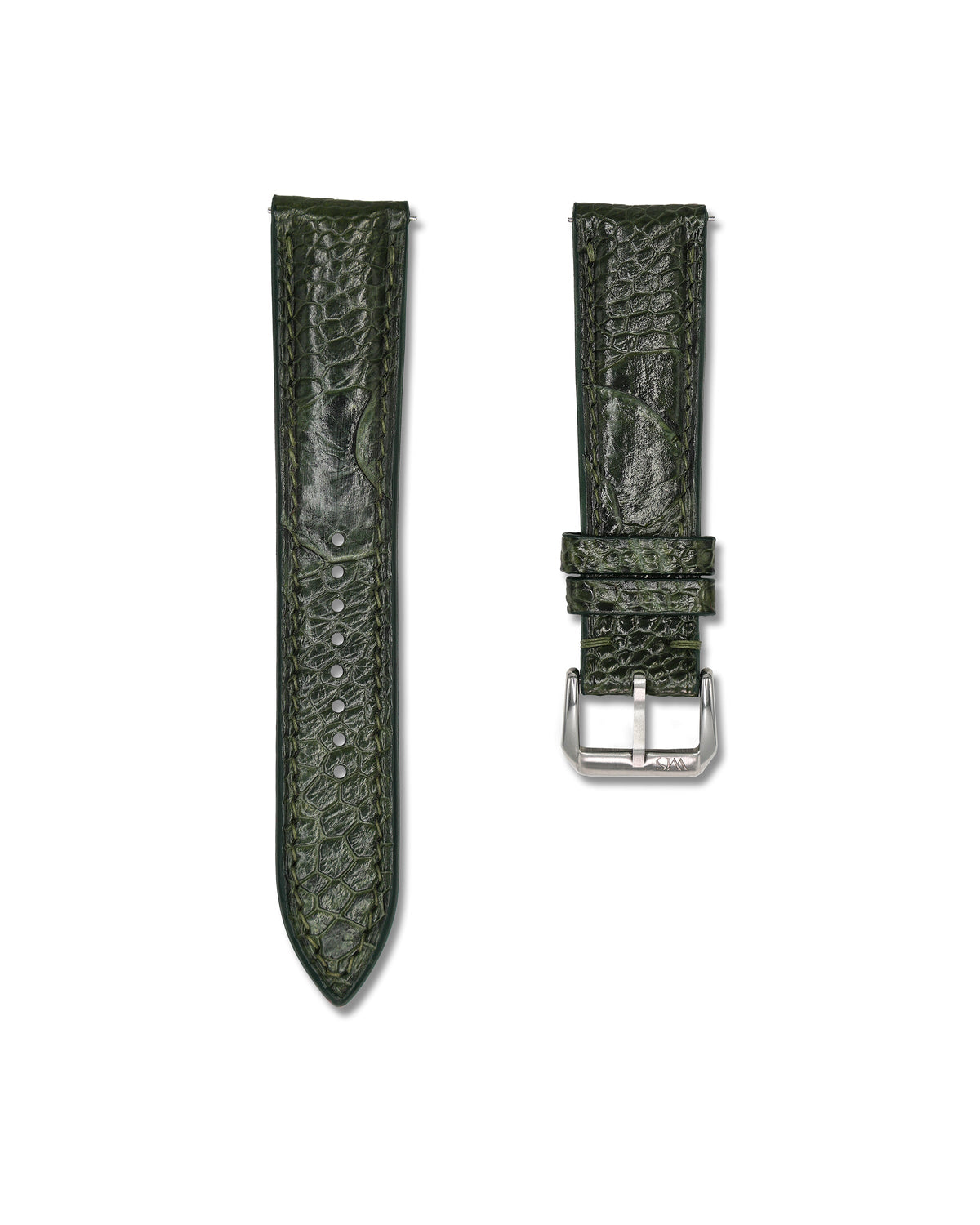 Emerald Green Bespoke Ostrich Shin Leather Watch Strap 20mm