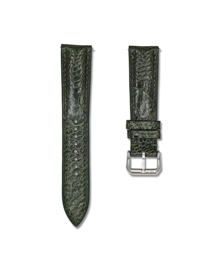 Emerald Green Bespoke Ostrich Shin Leather Watch Strap 20mm