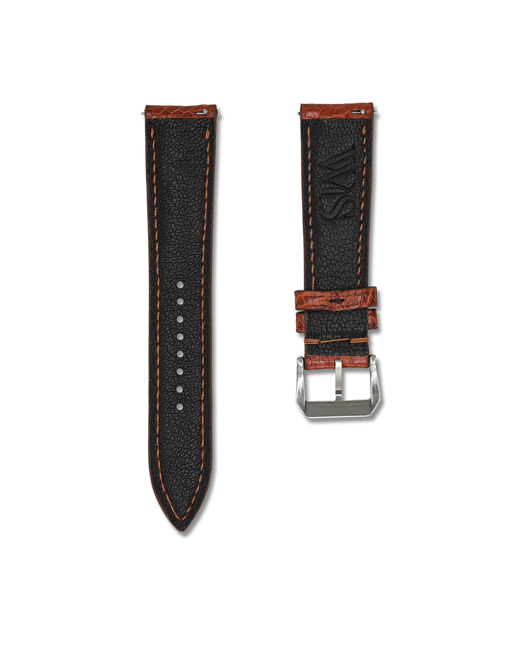 Cognac Brown Bespoke Ostrich Shin Leather Watch Strap 22mm