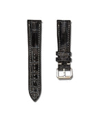 Obsidian Vein Black Alligator Leather Watch Strap 20mm