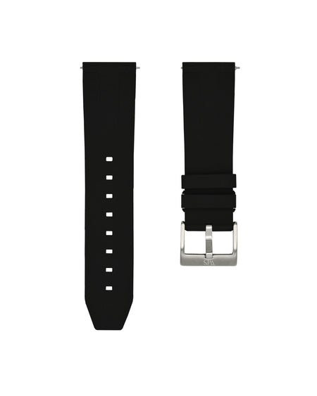 Tuxedo Black Quick Release Rubber Strap 23mm