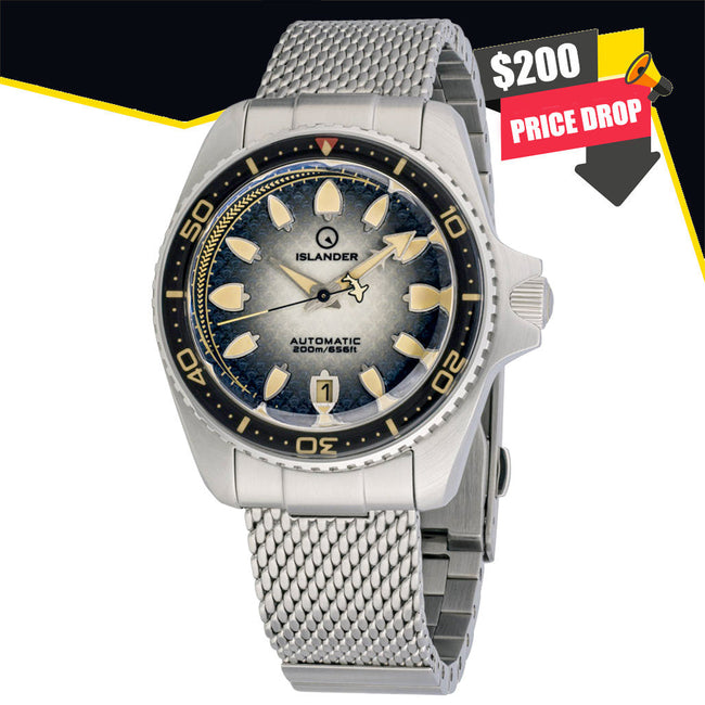 Islander Hudson "Harpoon Diver" 40mm Watch with Degrading Black Dial ISL-302
